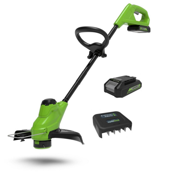 Триммер аккумуляторный Greenworks Арт. 2107207SA, 24V, 25 см,  с 1хАКБ 2Ач и ЗУ в Санкт-Петербурге