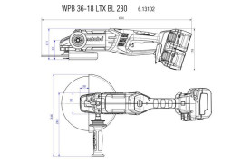 Аккумуляторная угловая шлифовальная машина Metabo WPB 36-18 LTX BL 230 613102830