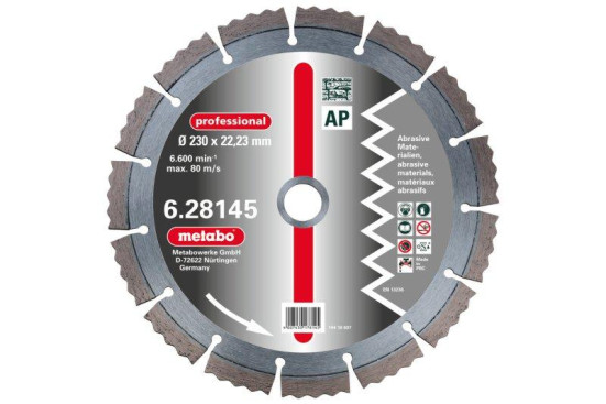 Алмазный диск Metabo 115х22,23мм Professional AP пеноблок,кирпич  628141000 в Санкт-Петербурге