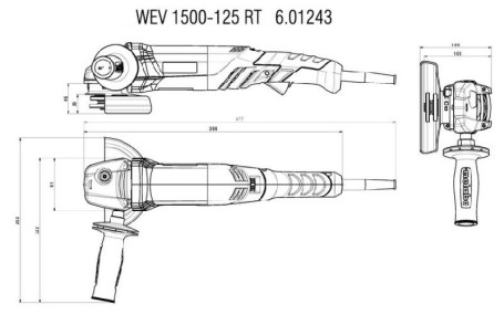 Угловая шлифовальная машина Metabo WE 1500-125 RT 601241000 в Санкт-Петербурге