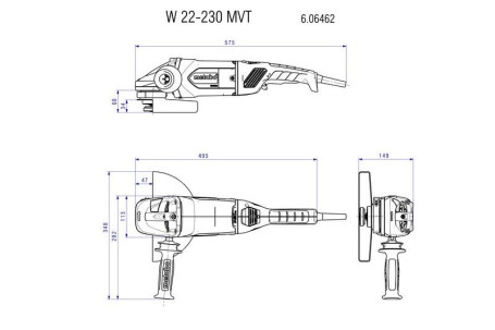 Угловая шлифовальная машина Metabo W 22-230 MVT 606462000 в Санкт-Петербурге