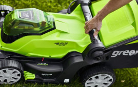 Газонокосилка аккумуляторная Greenworks Арт.2512607UD, 2*24V, 41 см, с 2хАКБ 4Ач и ЗУ