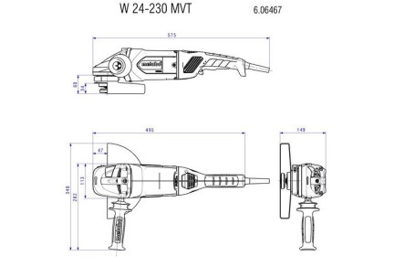 Угловая шлифовальная машина Metabo W 24-230 MVT 606467000 в Санкт-Петербурге