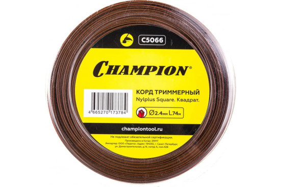 Корд трим.CHAMPION Nylplus Square 2.4мм* 74м (квадрат) в Санкт-Петербурге