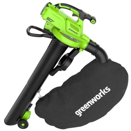 Воздуходувка-пылесос аккумуляторная Greenworks GD60BVII, 60V, бесщеточная, без АКБ и ЗУ в Санкт-Петербурге