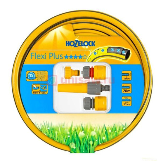 Шланг Hozelock Flexi Plus 19 мм 20 м, с набором коннекторов и наконечником в Санкт-Петербурге