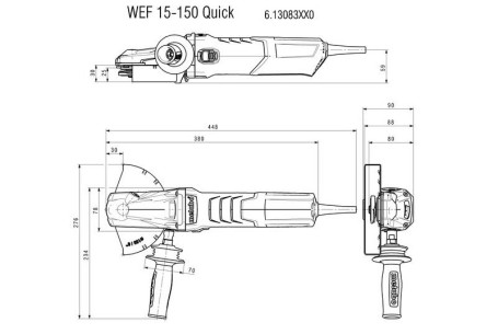 Угловая шлифовальная машина Metabo WEF 15-150 Quick 613083000 в Санкт-Петербурге