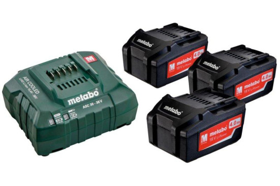 Базовый комплект Metabo 18 В Li-Power 3х4,0Ач + ЗУ ASC 30-36V AIR COOLED  685049000 в Санкт-Петербурге