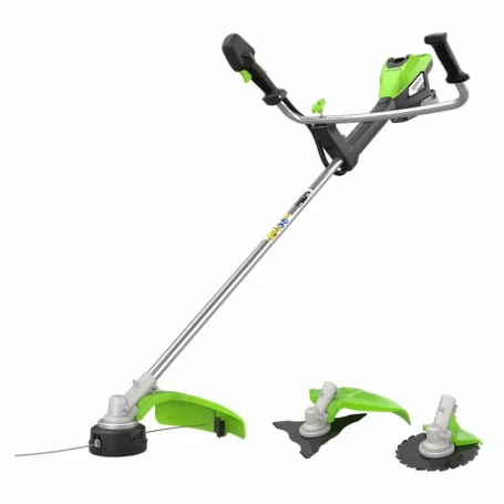 Триммер аккумуляторный Greenworks TB201H, 82V, 2,0 кВт, 46 см, c трехлопастным ножом и кусторезом, бесщеточный, без АКБ и ЗУ в Санкт-Петербурге