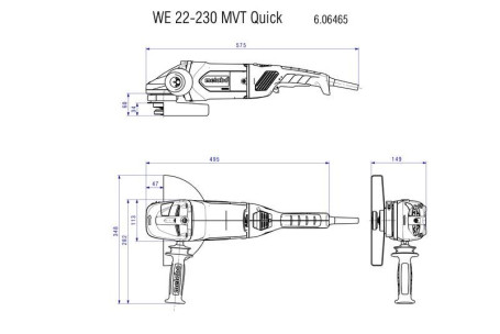 Угловая шлифовальная машина Metabo WE 22-230 MVT Quick 606465000 в Санкт-Петербурге
