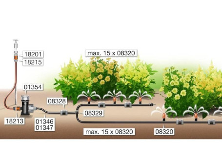 13мм / 4,6 мм Микродождеватель для малых площадей GARDENA 08320-29.000.00 (упаковка 10 шт) в Санкт-Петербурге