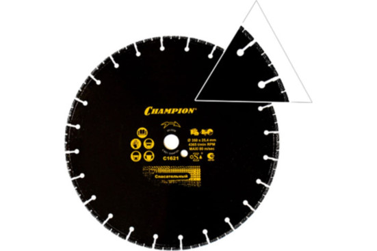 Диск алмазный CHAMPION спасательный PRO 350/25,4/4 V-tech Multi Purpose (многофункциональный) в Санкт-Петербурге