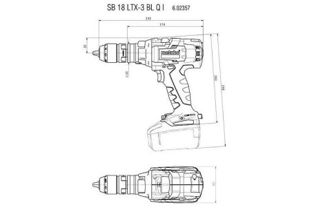 Аккумуляторная ударная дрель Metabo SB 18 LTX-3 BL Q I 602357660 в Санкт-Петербурге