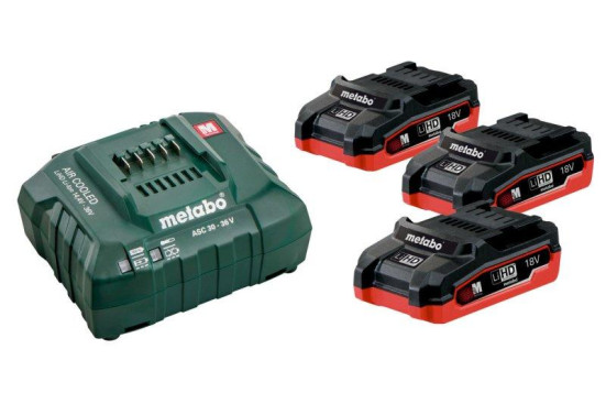 Базовый комплект Metabo 18 В LiHD 3х3,1Ач + ЗУ ASC 30-36V AIR COOLED  685076000 в Санкт-Петербурге