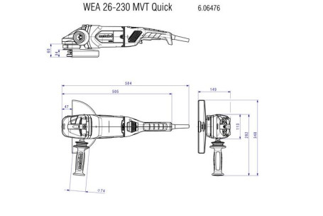 Угловая шлифовальная машина Metabo WEA 26-230 MVT Quick 606476000 в Санкт-Петербурге