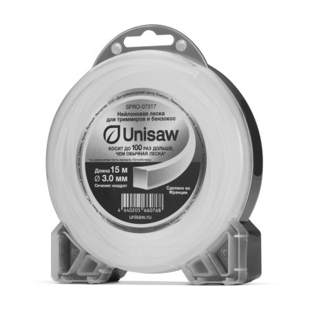 Леска триммерная 3.0 мм 15 м квадрат, Unisaw в Санкт-Петербурге