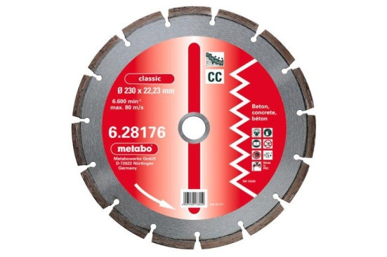 Алмазный диск Metabo 180х22,23мм Classic CC бетон  628175000 в Санкт-Петербурге