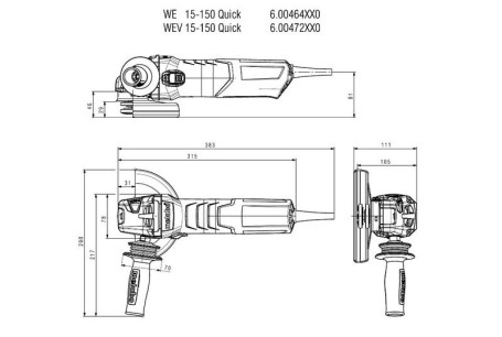 Угловая шлифовальная машина Metabo WEV 15-150 Quick 600472000 в Санкт-Петербурге