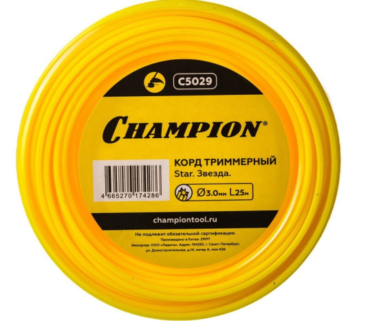 Корд трим.CHAMPION Star 3.0мм* 25м (звезда) в Санкт-Петербурге