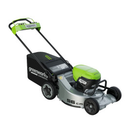 Газонокосилка аккумуляторная Greenworks LM221S, 82V, 56см, с алюминиевой декой, самоходная, бесщеточная, без АКБ и ЗУ
