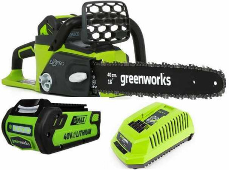 Аккумуляторная цепная пила Greenworks G-MAX 40V (40 см) (комплект АКБ 4 А/ч и ЗУ) GD40CS40K4 в Санкт-Петербурге