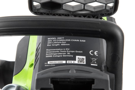 Аккумуляторная цепная пила Greenworks G-MAX 40V (40 см) (комплект АКБ 4 А/ч и ЗУ) GD40CS40K4 в Санкт-Петербурге