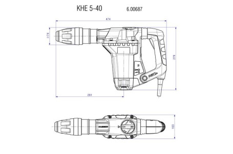 Перфоратор комбинированный Metabo KHE 5-40 SDS-max 600687000 в Санкт-Петербурге