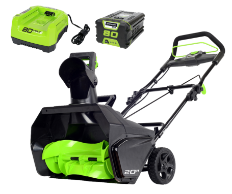 Снегоуборщик аккумуляторный Greenworks 80V 51 см, бесщеточный с АКБ 2А/ч и ЗУ в Санкт-Петербурге
