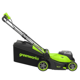 Газонокосилка аккумуляторная Greenworks GD24X2LM411 , 2х24V, 41 см, бесщеточная, c 2хАКБ 4Ач и ЗУ