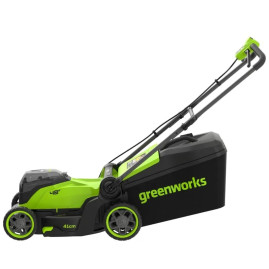 Газонокосилка аккумуляторная Greenworks GD24X2LM411 , 2х24V, 41 см, бесщеточная, c 2хАКБ 4Ач и ЗУ