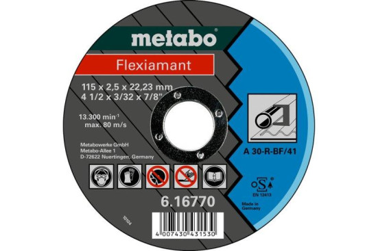 Отрезной круг Metabo 115х2,5х22,23мм Flexiamant А 30-R прямой  616770000 в Санкт-Петербурге