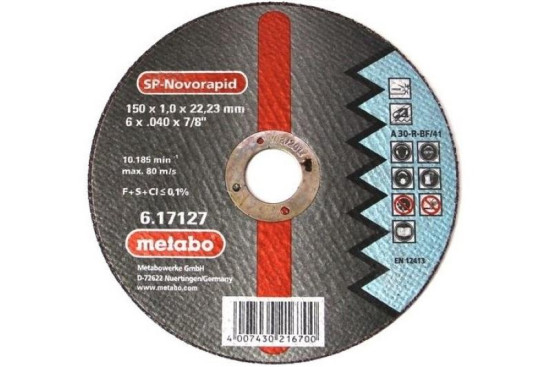 Отрезной круг Metabo 125х1,0х22,23мм Novorapid SP А 60-R прямой  617126000 в Санкт-Петербурге