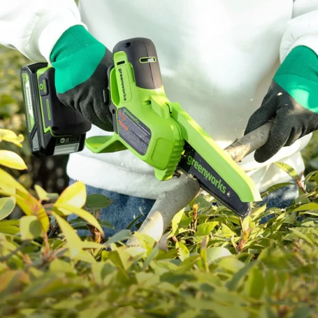Цепная мини пила аккумуляторная Greenworks GD24CSMNX, 24V c 1хАКБ 2Ач и ЗУ в Санкт-Петербурге