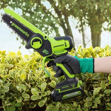 Цепная мини пила аккумуляторная Greenworks GD24CSMNX, 24V c 1хАКБ 2Ач и ЗУ в Санкт-Петербурге