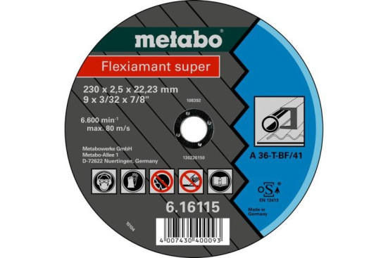 Отрезной круг Metabo 125х2,0х22,23мм Flexiamant Super А 36-Т изогнутый  616101000 в Санкт-Петербурге