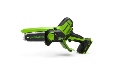 Цепная мини пила аккумуляторная Greenworks GD24CSMNX, 24V, 15см, бесщеточная, c 1хАКБ 4Ач и ЗУ в Санкт-Петербурге