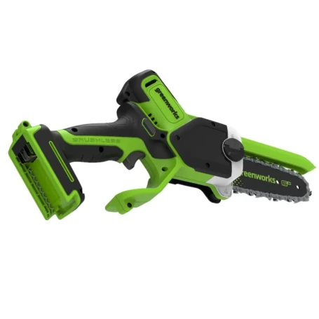 Цепная мини пила аккумуляторная Greenworks GD24CS15, 24V, 15см, бесщеточная, с автоматической смазкой цепи, без АКБ и ЗУ в Санкт-Петербурге