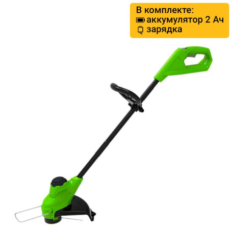 Триммер аккумуляторный Greenworks 2107207SARU, 24V, 25 см,  с 1хАКБ 2Ач и ЗУ в Санкт-Петербурге