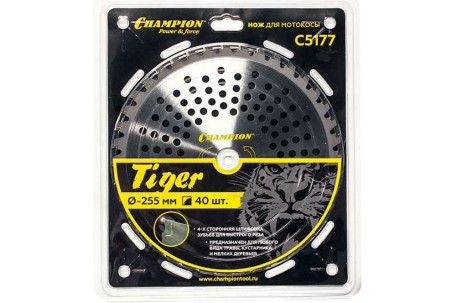 Нож с зубцами из твердого сплава Champion Tiger 40/255/25,4  (SRM-330ES/SRM-350ES,4605) в Санкт-Петербурге