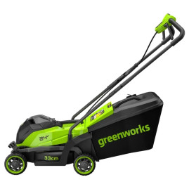 Газонокосилка аккумуляторная Greenworks GD24LM331, 24V, 33 см, бесщеточная, c 1хАКБ 2Ач