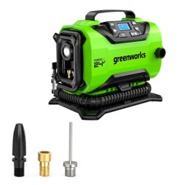 Компрессор автомобильный аккумуляторный Greenworks 3400807, 24V / 12V (от сети авто), без АКБ и ЗУ