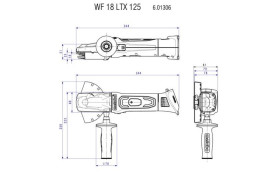 Аккумуляторная УШМ Metabo с плоским редуктором WF 18 LTX 125 Quick 601306660