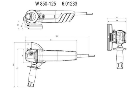 Угловая шлифовальная машина Metabo W 850-125 601233010 в Санкт-Петербурге