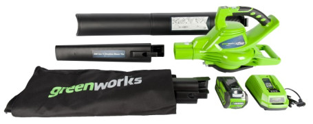 Воздуходув-пылесос аккумуляторный GreenWorks 40V комплект с АКБ и ЗУ в Санкт-Петербурге