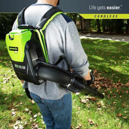 Ранцевый Воздуходув, аккумуляторный Greenworks GD60BPB, 60V, бесщеточный, без АКБ и ЗУ