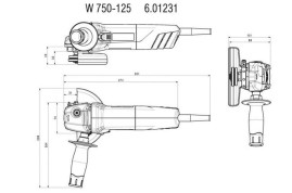 Угловая шлифовальная машина Metabo W 750-125 601231010
